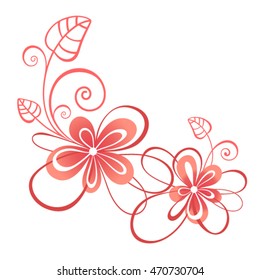 Retro flowers vector illustration.