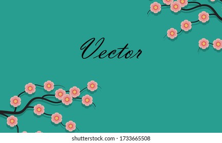 Ilustración vectorial de flores retro sobre fondo azul