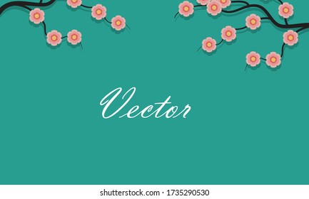 Retro flowers vector illustration on blue background