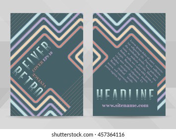 Retro flyer template A4 size. Business brochure, cover design or corporate banner in vintage style. Vector illustration.