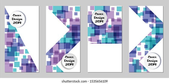 Retro Flyers. Set of Vintage Colorful Posters with Fun Elements, Colorful Rectangles with White Form for Text. Red, Green, Orange and Blue Design for Sale Brochures. Sale Ads.