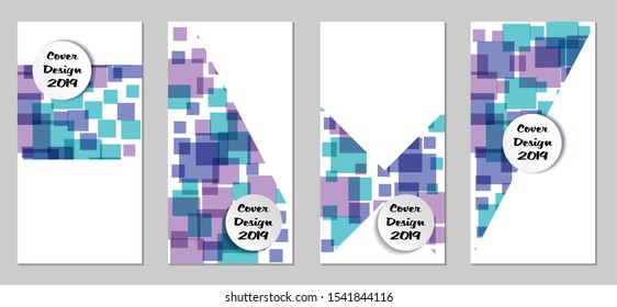 Retro Flyers. Set of Vintage Colorful Posters with Fun Elements, Colorful Rectangles with White Form for Text. Red, Green, Orange and Blue Design for Sale Brochures. Sale Ads.