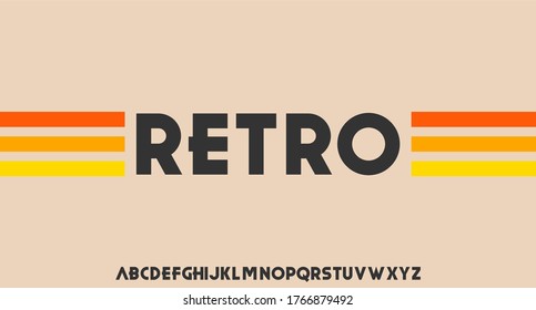 retro font alphabet typeface vector