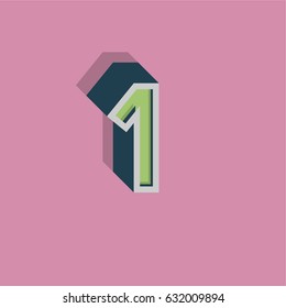 Retro font character from a typeset, vector illustration