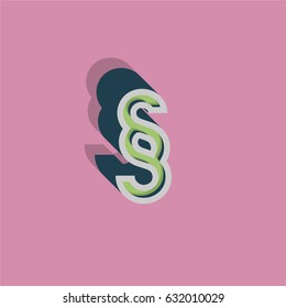 Retro font character from a typeset, vector illustration