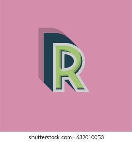 Retro font character from a typeset, vector illustration