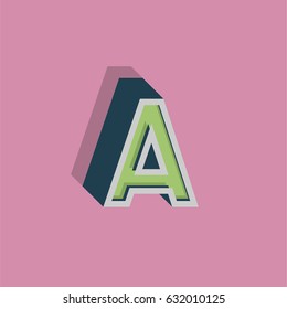 Retro font character from a typeset, vector illustration