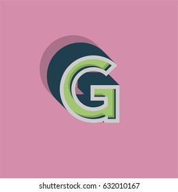 Retro font character from a typeset, vector illustration