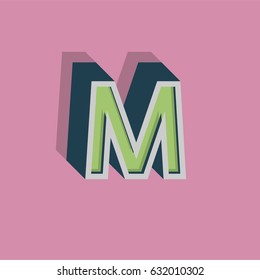 Retro font character from a typeset, vector illustration