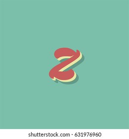 Retro font character, vector illustration