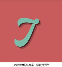 Retro font character, vector illustration