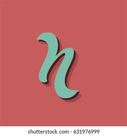 Retro font character, vector illustration