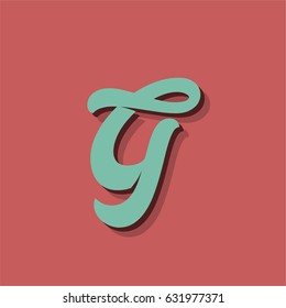 Retro font character, vector illustration