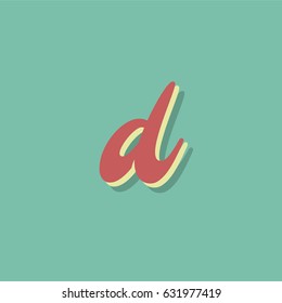 Retro font character, vector illustration