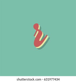 Retro font character, vector illustration
