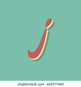 Retro font character, vector illustration