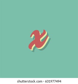 Retro font character, vector illustration