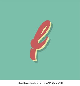 Retro font character, vector illustration
