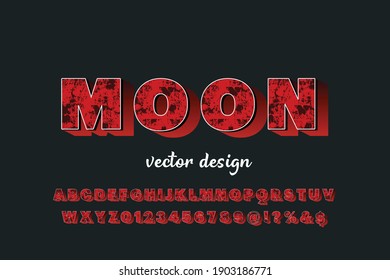 retro font lettering, black and red style background, alphabet vector