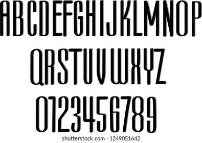 Retro  Font with Shadow - Stylized retro alphabet