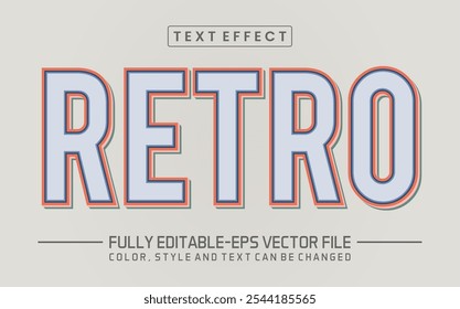 Retro font Text effect editable
