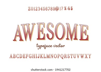 retro font, typeface design, blue and gray vector background