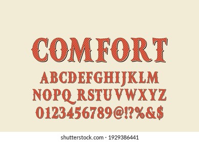 Retro-Schriftart, Schriftdesign, brauner Vektorhintergrund