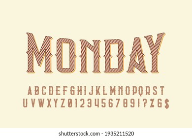 retro font, typeface design, dark brown and gray vector background