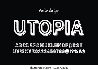 fuente retro, diseño de tipo de letra, fondo vectorial negro oscuro y gris