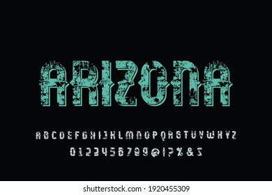 retro font, typeface design, green and black vector background