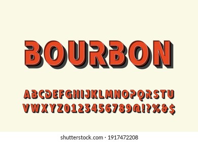 fuente retro, diseño de tipo de letra, fondo de estilo naranja y blanco