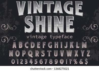 retro font typeface vector named vintage shine
