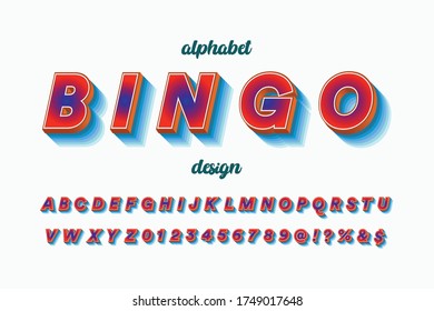 retro font, typeface vector, white and red  style background