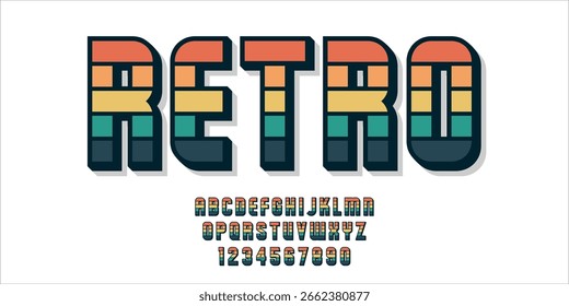 Retro font Vector of modern abstract alphabet