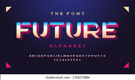 Retro fonts and alphabet, vintage 80s 90s luxury expensive sport minimal classic urban modern futuristic typeface typo typography and number, uppercase lowercase. Vector illustration.