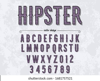 retro. font.Typeface.Script.Shadow Effect.Handcrafted handwritten vector label design old style.vintage Hand Drawn.Retro Typography.Vector Illustration.named hipster