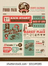 Retro Food Advertisement Layout Design Template