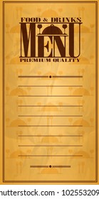 Retro food and drinks menu long.Vector illustration