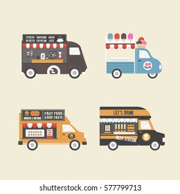 retro food truck, service in carnival festival