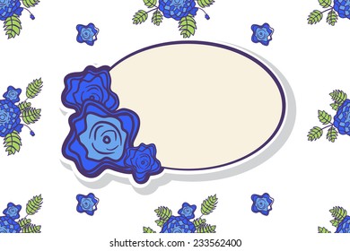 Retro frame with abstract roses. Event design template