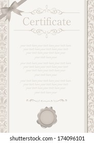 retro frame certificate template Vector 