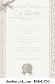 retro frame certificate template Vector 