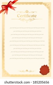 retro frame certificate template Vector 