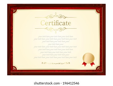 retro frame certificate template Vector