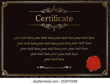 retro frame certificate template Vector 