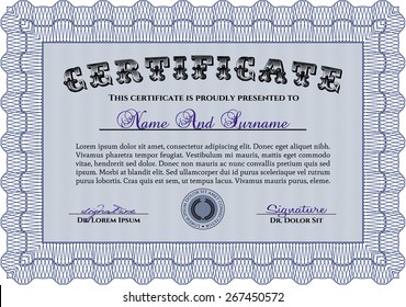 Retro frame certificate template Vector 