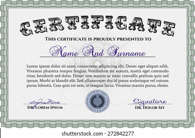 Retro frame certificate template Vector 