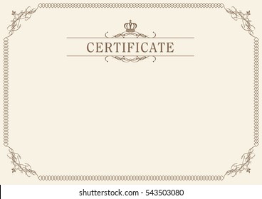retro frame certificate template Vector
