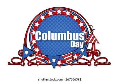 Retro Frame Columbus Day Banner