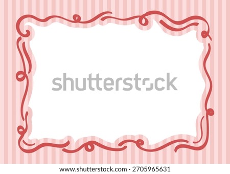 Retro Frame, Cutesy Frame, Cute Border, Curvy Border, Striped Wallpaper, Retro Wallpaper, Social Media Background, Greeting Card, Post Card Template